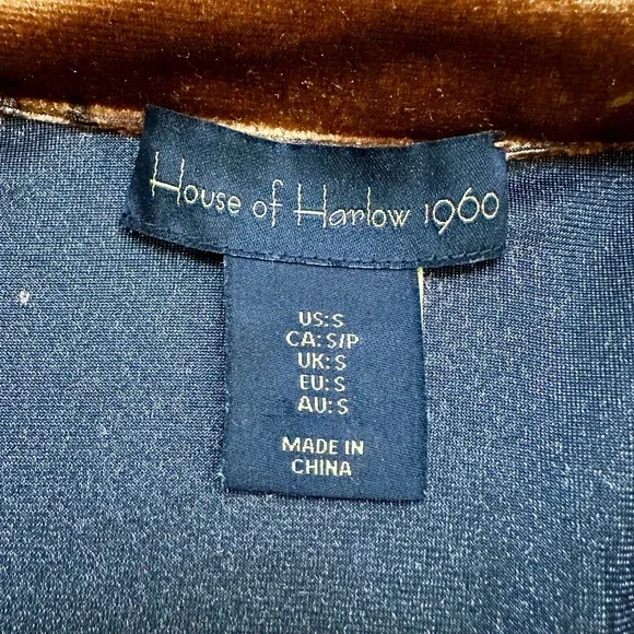 House of Harlow x Revolve Women Mustard Yellow Floral Velvet Franz Mini Dress S - Picture 4 of 10